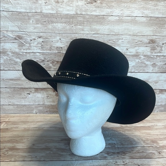 Texas Hat Co Pigalle Black and Silver Western Style Hat with Studded Band 7-1/8
